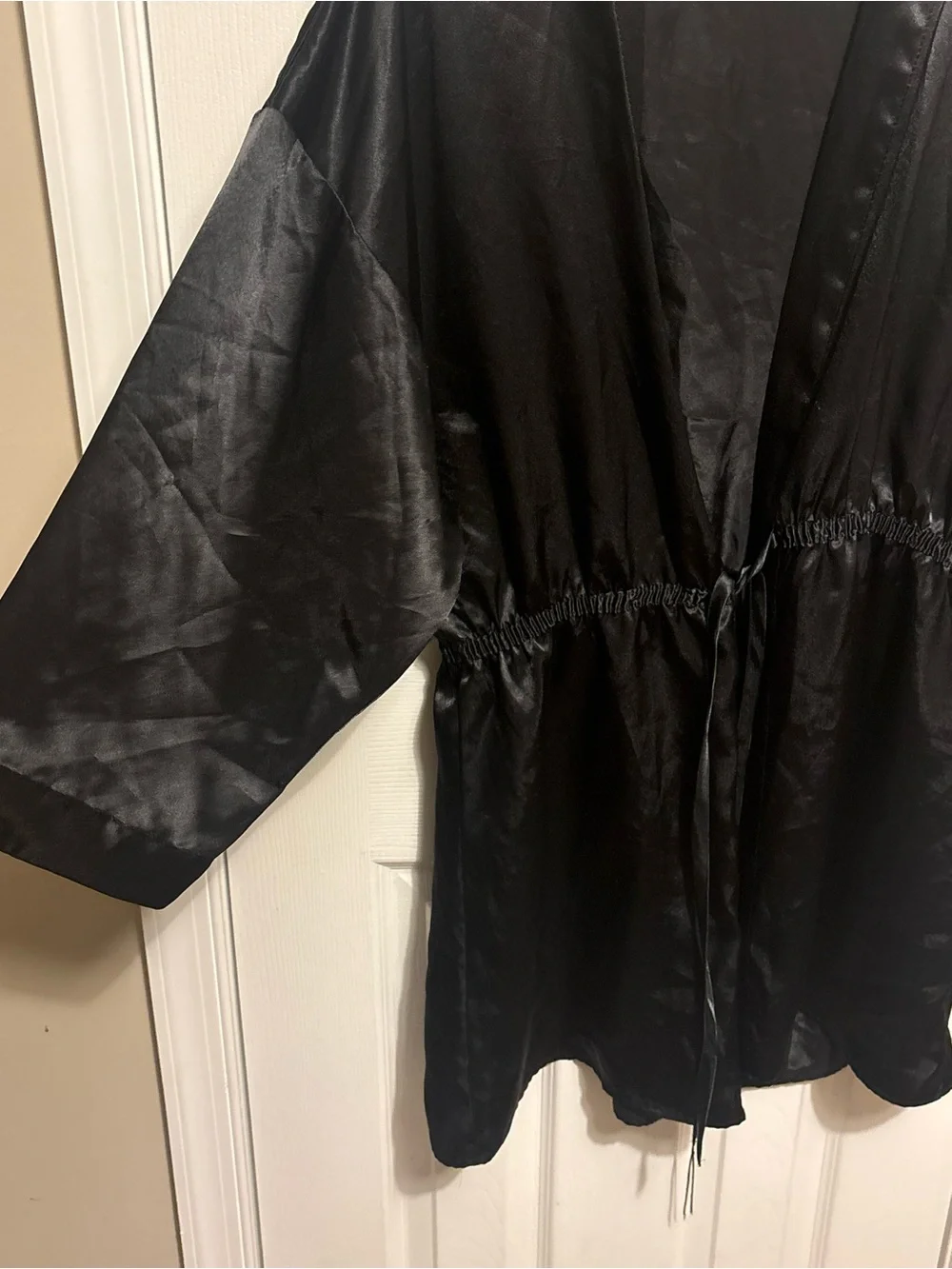 Vintage Victoria's Secret Black Satin Robe